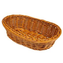 GET WB-1505-HY Oval Bread Basket, 11 3/4" x 8", Polypropylene, Honey, Brown, 1 Dozen