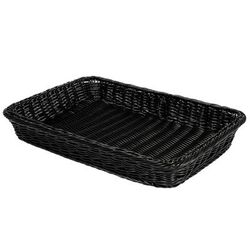 GET WB-1509-BK Rectangular Bread & Bun Basket, 18" x 12 1/4", Polypropylene, Black