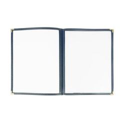 Risch TETB8.5X11 DS 07 Triple Pocket Vinyl Menu Cover, 8 1/2"W x 11"H, Blue Leatherette