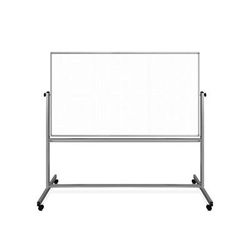 Luxor MB7240LB 72" x 40" Mobile Double Sided Whiteboard w/ Ghost Grid - 69"H, Aluminum Frame