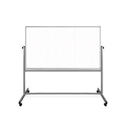Luxor MB7240LB 72" x 40" Mobile Double Sided Whiteboard w/ Ghost Grid - 69"H, Aluminum Frame