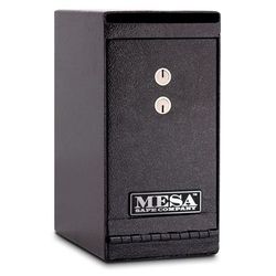 Mesa MUC1K .2 cu ft Under Desk Safe w/ Deposit Slot & Key Lock, With Dual Key Lock, Hammered Grey