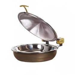 Spring USA 2382-587/36 Seasons 15 1/4" Steel Sauteuse Pan - Induction Ready, Bronze w/ Black Pearl Accents