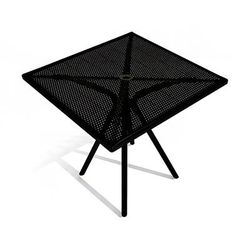 American Tables & Seating AB3030 30" Square Outdoor Table w/ Umbrella Hole - Aluminum, Black, Fine Mesh Top, 30" x 30"