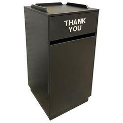 American Tables & Seating ATS-TR1-BLK 35 gal Indoor Decorative Trash Can - Melamine, Black