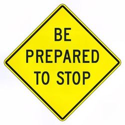 Accuform Signs FRW537DP 30" Intersection Warning Sign - Aluminum w/ DG High Prism Sheeting, Yellow