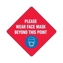 Accuform Signs MFS434 12" "Please Wear a Face Mask" Floor Sign - Laminated Adhesive Vinyl, Red, Laminated Vinyl