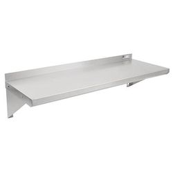 John Boos BHS1248 Stainless Steel Wall Shelf, 1 1/2" Backsplash, 12 x 48", Wall Mounted, Silver