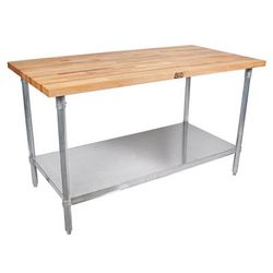 John Boos JNS01 1 1/2" Maple Top Work Table w/ Undershelf, 36"L x 24"D