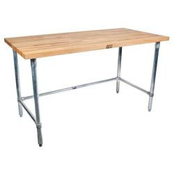 John Boos SNB09 1 3/4" Maple Top Work Table w/ Open Base, 60"L x 30"D, Steel / Maple