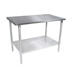 John Boos ST4-24120GSK 120" 14 ga Work Table w/ Undershelf & 300 Series Stainless Steel Flat Top