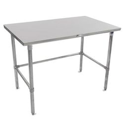 John Boos ST6-3036GBK-X 36" 16 ga Work Table w/ 300 Series Stainless Steel Flat Top, Galvanized Base, Adjustable Bracings