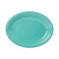 Tuxton CIH-1142 11 1/2" x 8 3/4" Oval Platter - China, Island Blue, 1 Dozen
