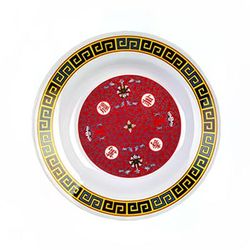 Thunder Group 1109TR 9 1/4" Round Longevity Soup Plate - Melamine, Red/White, Multi-Colored