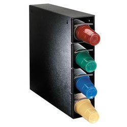 Dispense-Rite PL-CT-4BT Cup Dispenser, Cabinet, 4 Compartment, All Cup Types, One Size Fits All, Black Polystyrene