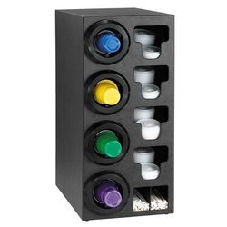 Dispense-Rite STL-C-4LBT Cup & Lid Organizer, 10 Compartment, All Cup Types, Black