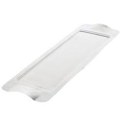 Service Ideas SB-41 Mod18 Steelworks Rectangular Tray w/ Contoured Handles, 20 1/2" x 6 1/2", Stainless, Brushed Finish, Silver