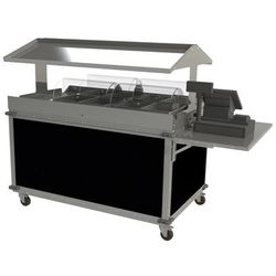 Cadco CBC-GG-4-L6 85 1/4" Hot Food Table w/ (4) Wells & Enclosed Base, 120v, Black