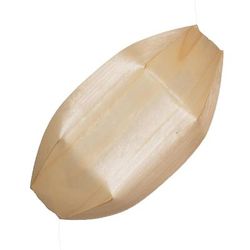 VerTerra VT-BT-08 Disposable Wooden Boat Server - 8 1/2"L x 3"W x 1"D, Beige