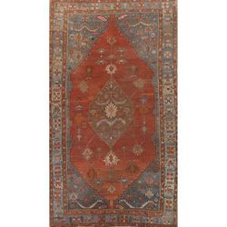 Traditional Antique Heriz Serapi Persian Rug Handmade Wool Carpet - 9'9" x 15'5"