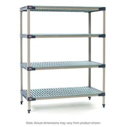 Metro MF-242474G-S-4 MetroMax 4 Polymer Louvered Shelf Kit - 24"W x 24"D x 74"H, Rust Resistant, Blue