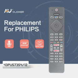 Télécommande TV vocale 43PUS7354/12 pour Philips série 7300, LED 4K, Android TV avec Ambilight, commande vocale AI sur 3 côtés, Google