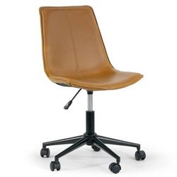 Amery Light Brown Faux Leather Adjustable Height Swivel Office Chair with Wheel Base - Glamour Home GHTSC-1503