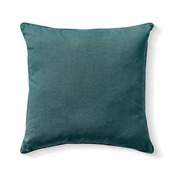 Sunbrella Piped Outdoor Pillow - 16" Square, 16" Square/Lagoon - Grandin Road