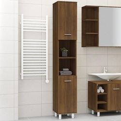 vidaXL Armadietto Bagno Rovere Marrone 30x30x179 cm Legno Multistrato