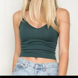 Brandy Melville Tops | Brandy Melville | Dark Green Cami Tank | Color: Green | Size: One Size