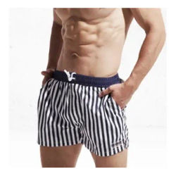 DESMIIT – Shorts de plage pour hommes maillots de bain à rayures Short de Surf pour hommes