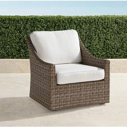 Ashby Lounge Chair with Cushions in Putty Wicker - Standard, Sailcloth Salt - Frontgate