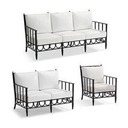Lucien Seating Replacement Cushions - Loveseat, Solid, Dove - Frontgate