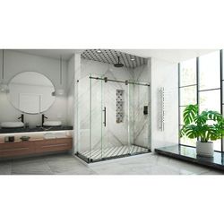 Dreamline DreamLine Enigma-XO 34 1/2 inch D x 68 3/8 - 72 3/8 inch W x 76 inch H Frameless Sliding Shower Enclosure in Oil Rubbed Bronze Stainless Steel SHEN-6134722-06