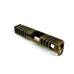 Gun Cuts Juggernaut Slide for Glock 26 Optic Cut Battleworn Gold GC-G26-JUG-GOLBW-RMR