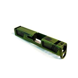 Gun Cuts Raider Slide for Glock 26 No Optic Cut Battleworn Zombie Green GC-G26-RAI-ZGRBW-NO