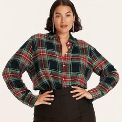 J. Crew Tops | J.Crew Classic Fit Flannel Shirt In Stewart Tartan Plaid | Color: Green/Red | Size: 12