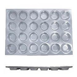 Thunder Group ALKMP024 24 Compartment Muffin Pan, Aluminum, Silver
