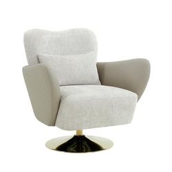 Pasargad Home Mercer Upholstered Swivel Lounge Chair, Beige - Pasargad Home PZW-20093