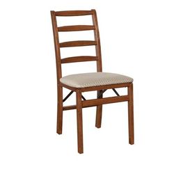 Shaker Ladderback Wood Folding Chairs, Set Of 2 by Stakmore in Cherry