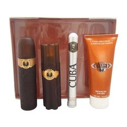 Gold 4 Piece Gift Set from Cuba for Men Standard Eau De Toilette for Men