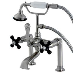 Aqua Vintage AE103T8PKX Duchess Deck Mount Clawfoot Tub Faucet, Brushed Nickel - Kingston Brass AE103T8PKX