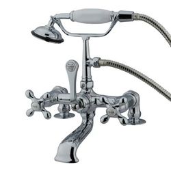 Kingston Brass CC210T1 Vintage 7-Inch Deck Mount Clawfoot Tub Faucet with Hand Shower, Polished Chrome - Kingston Brass CC210T1