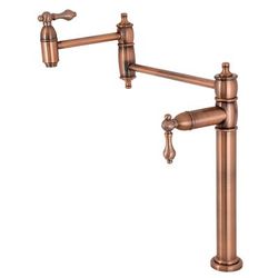 Kingston Brass KS370ALAC Restoration Deck Mount Pot Filler, Antique Copper - Kingston Brass KS370ALAC