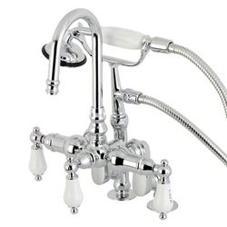 Kingston Brass CC618T1 Vintage Clawfoot Tub Faucet with Hand Shower, Polished Chrome - Kingston Brass CC618T1