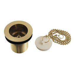 "Kingston Brass DSP20SB 1-1/2" Chain and Stopper Tub Drain with 2" Body Thread, Brushed Brass - Kingston Brass DSP20SB"