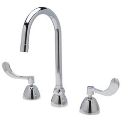 Zurn Industries Z831B4-XL-3F Deck Mount Lavatory Faucet w/ 5 3/8" Gooseneck Spout & 0.5 gpm Spray Outlet - Chrome