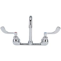 Zurn Industries Z842A4-XL Splash Mount Faucet - 3 1/2" Gooseneck Spout, 8 3/4" Centers, Chrome
