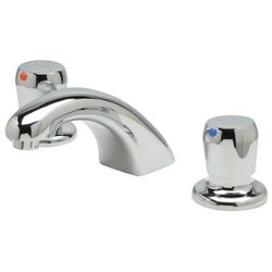 Zurn Industries Z867R0-XL Deck Mount Metering Faucet w/ 5" Spout & Push Button Caps - 1.0 gpm Spray Outlet, Chrome