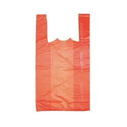 LK Packaging CT1621O Plastronic T-Shirt Bag w/ Handle - 21"L x 10"W x 6" SG, 0.6 mil HDPE, Orange, Case of 1000